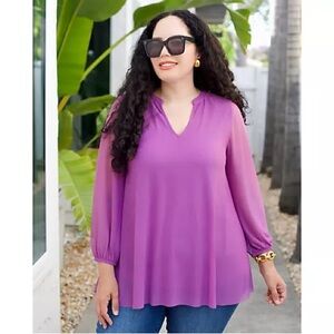 Girl With Curves Mesh Blouse NWOT